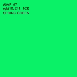 #0AF167 - Spring Green Color Image